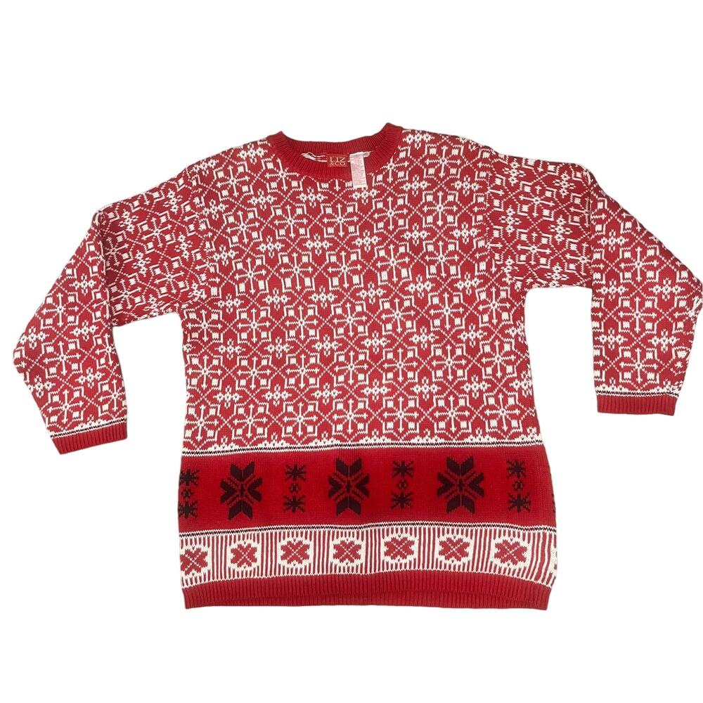 Liz Claiborne Snow Flake Holiday Sweater Size: S